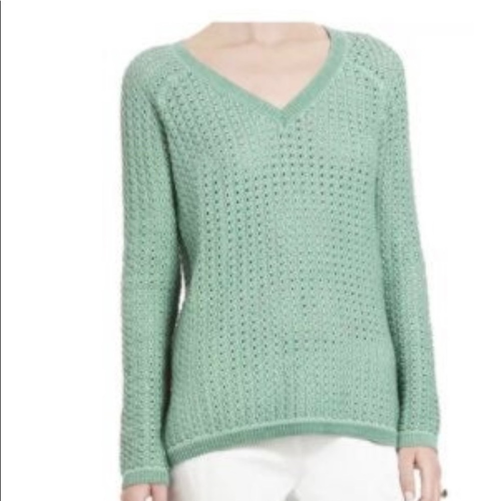 BCBGMaxAzria Kent Dusty Jade high low sweater